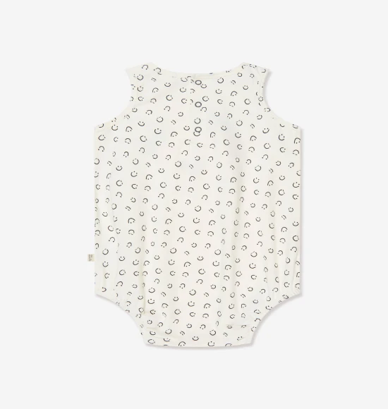 Baby Organic Cotton Sleeveless Bubble Romper in Ivory