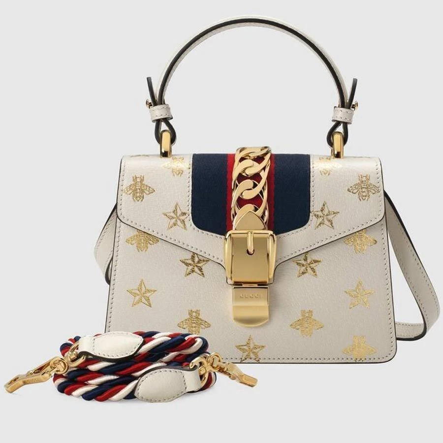 Gucci Sylvie Bee Star Mini Leather Bag